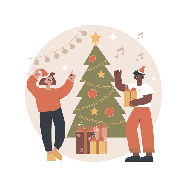 Ilustración abstracta de celebración navideña