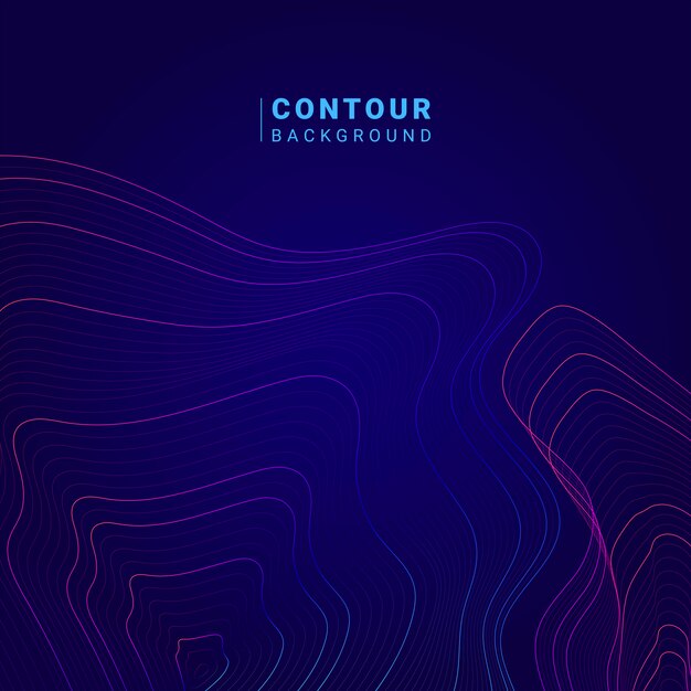 Ilustración abstracta colorida de las líneas de contorno