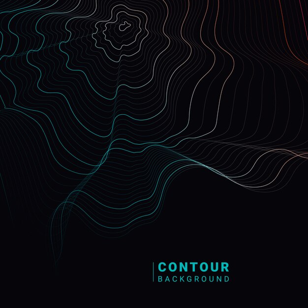 Ilustración abstracta colorida de las líneas de contorno