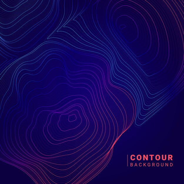 Ilustración abstracta colorida de las líneas de contorno