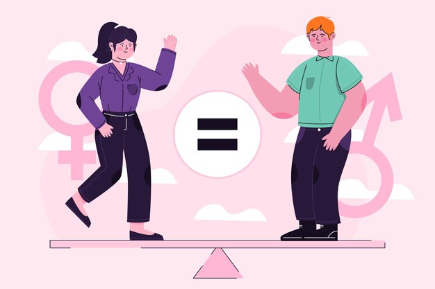 Ilustración abstracta del concepto de igualdad de género