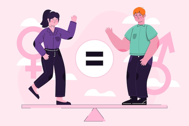 Ilustración abstracta del concepto de igualdad de género