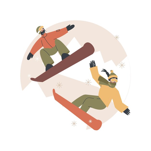 Ilustración abstracta de deportes extremos de invierno