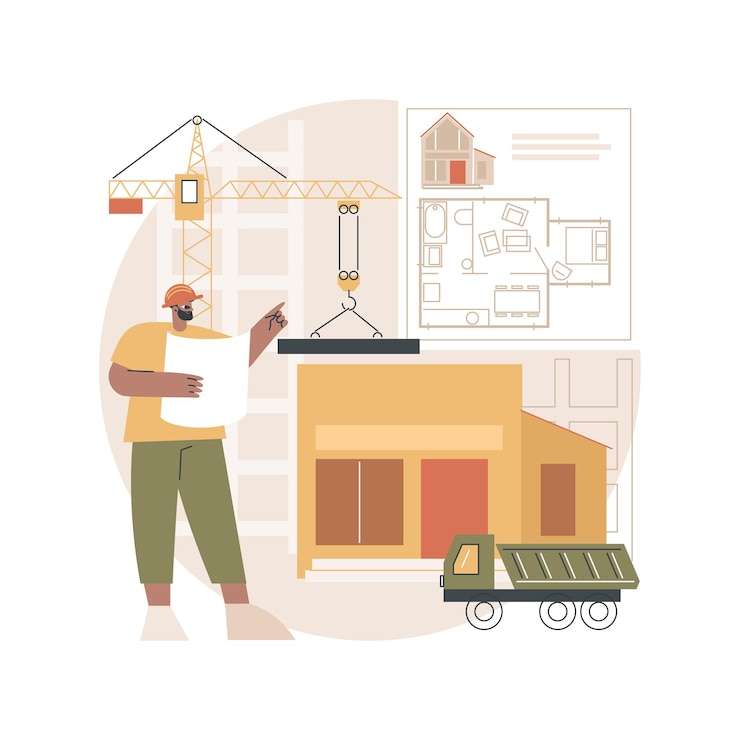 Vector gratuito ilustración abstracta de desarrollo inmobiliario