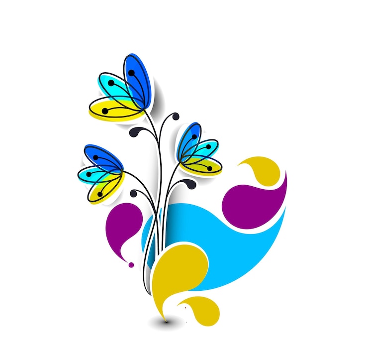 Vector gratuito ilustración abstracta del fondo de la flor de primavera.