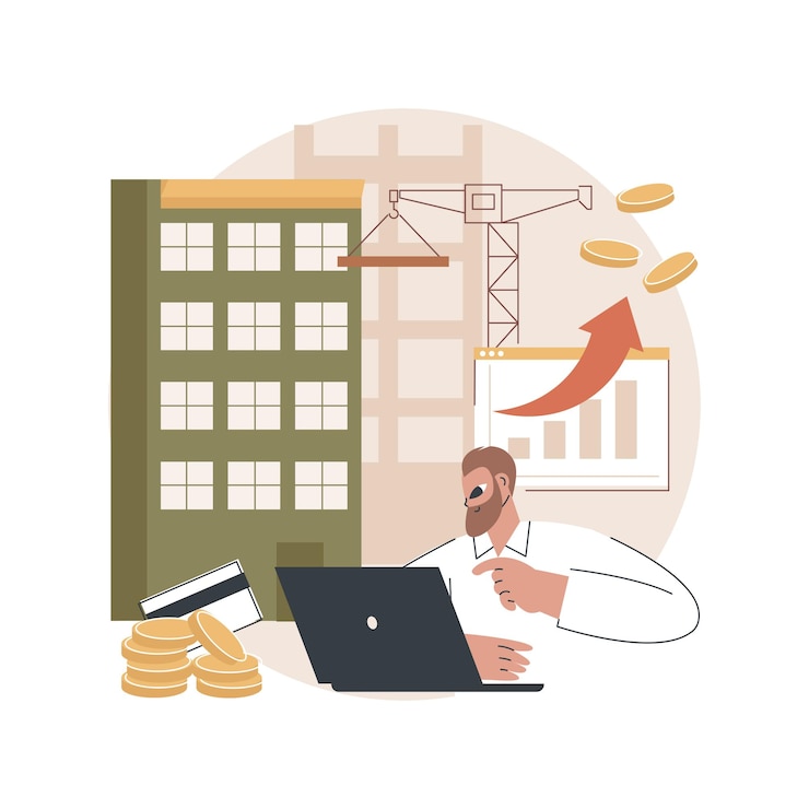 Vector gratuito ilustración abstracta de inversión de construcción