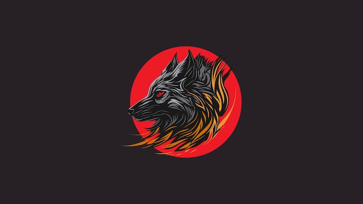 Vector gratuito ilustración abstracta del lobo de fuego