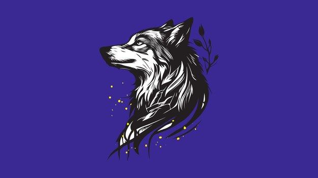Ilustración abstracta del lobo plano