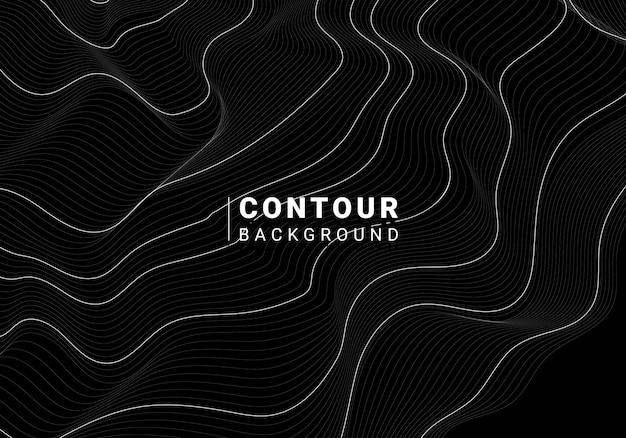 Ilustración abstracta monocromática línea de contorno