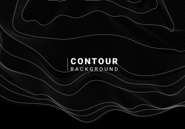 Ilustración abstracta monocromática línea de contorno
