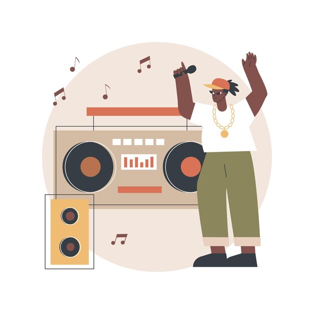 Ilustración abstracta de música hip-hop