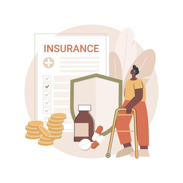 Ilustración abstracta de seguro de salud
