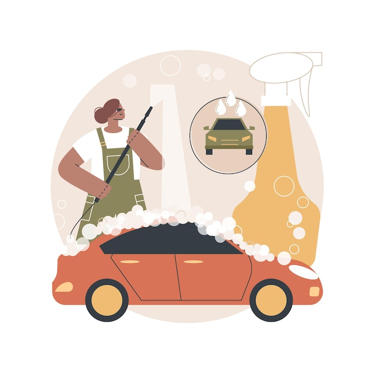 Vector gratuito ilustración abstracta de servicio de lavado de coches
