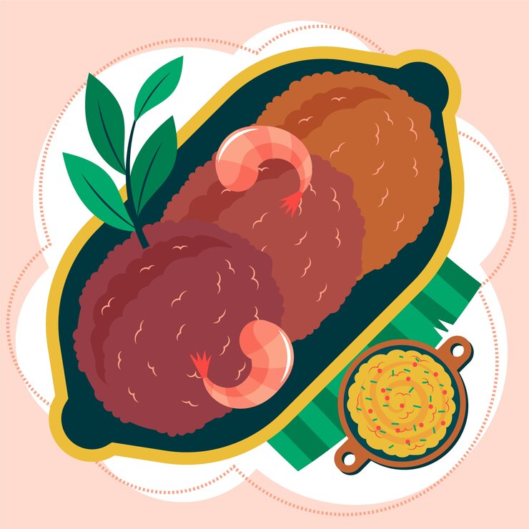 Vector gratuito ilustración de acaraje dibujado a mano