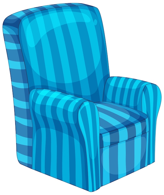 Vector gratuito ilustración de un acogedor sillón de rayas azules