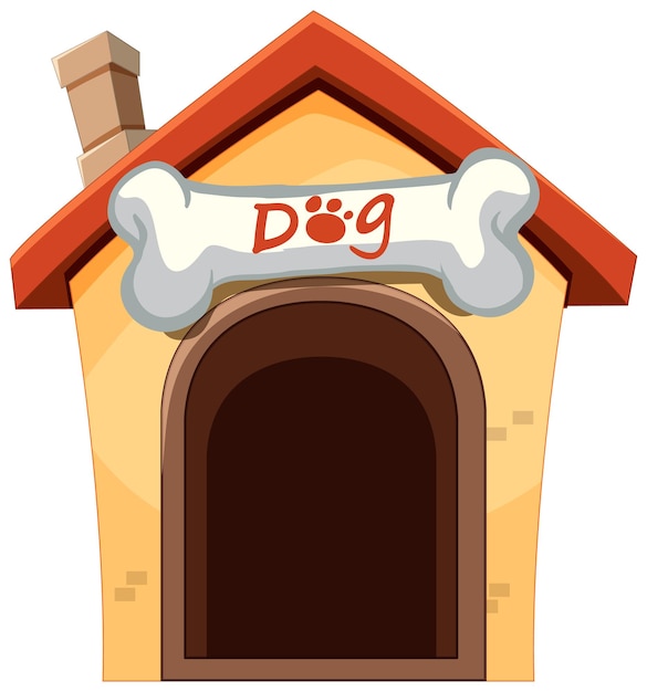 Vector gratuito ilustración acogedora de la casa del perro de dibujos animados