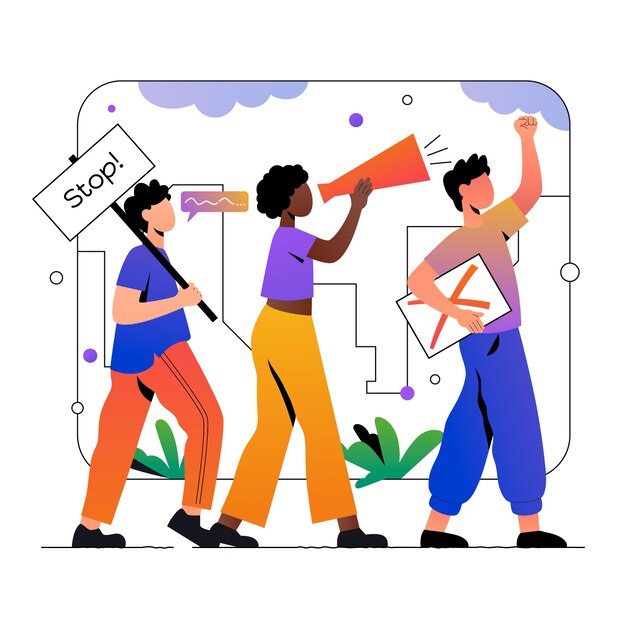 Ilustración de activismo degradado