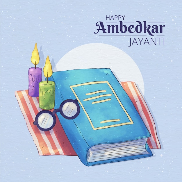 Ilustración acuarela ambedkar jayanti