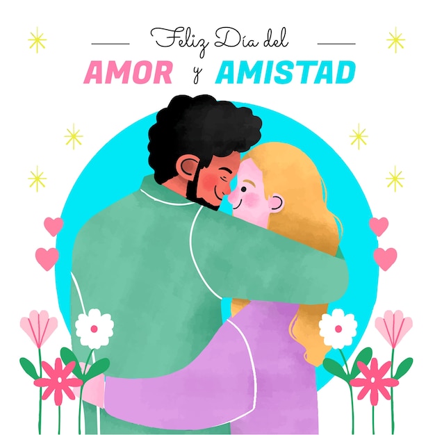 Vector gratuito ilustración de acuarela para la celebración del día del amor y la amistad.