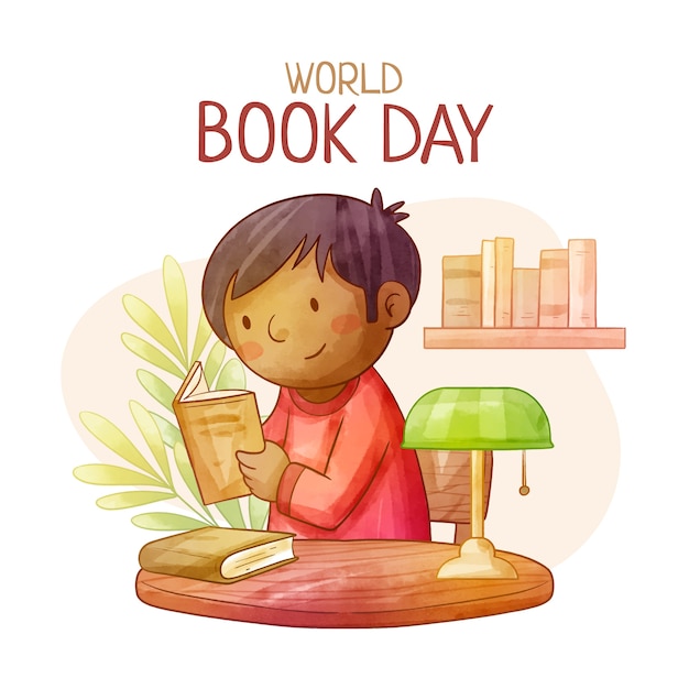 Vector gratuito ilustración de acuarela para la celebración del día mundial del libro.