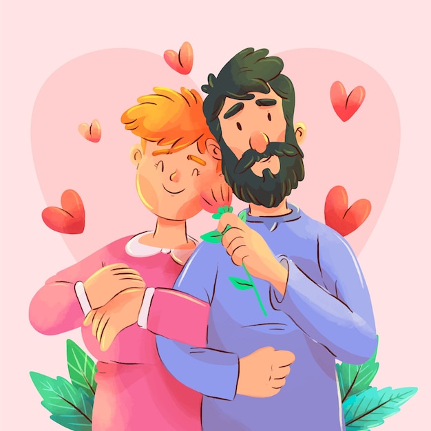 Ilustración de acuarela para la celebración del día de san valentín