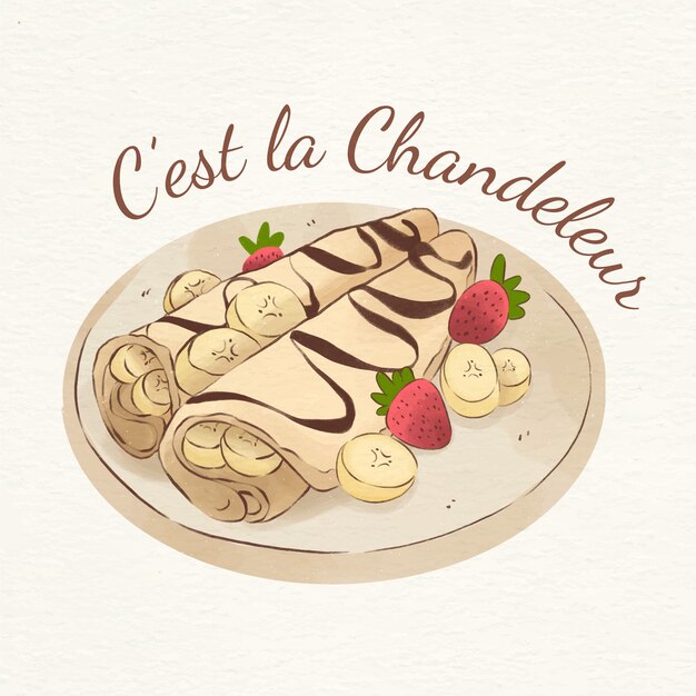 Ilustración acuarela chandeleur