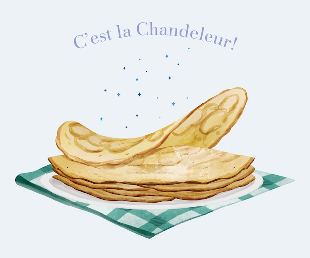 Ilustración acuarela chandeleur