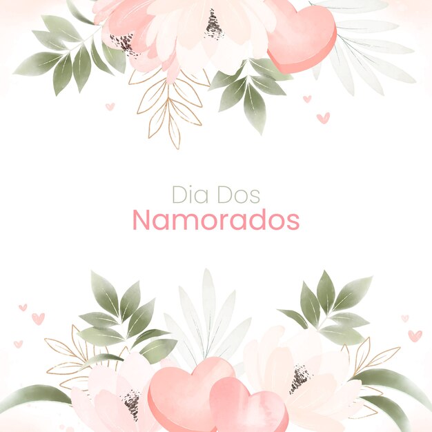 Ilustración acuarela dia dos namorados