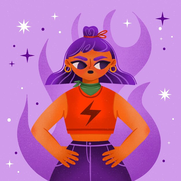 Ilustración en acuarela del día internacional de la mujer