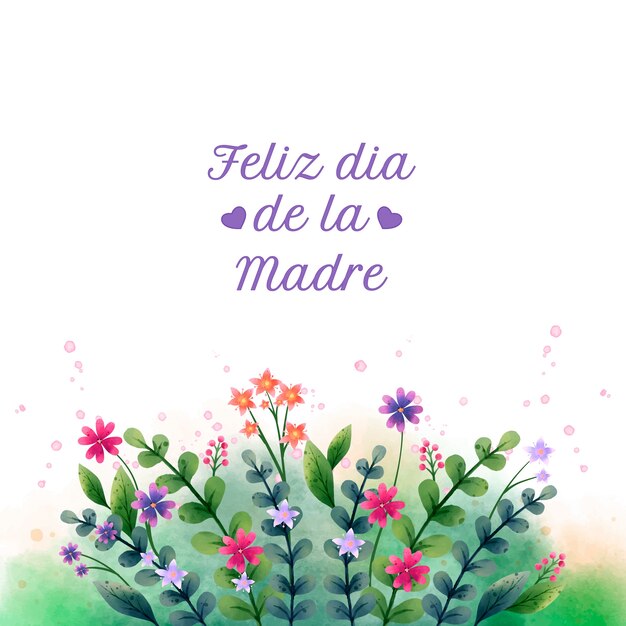 Ilustración acuarela del día de la madre en español
