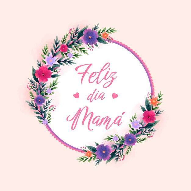 Ilustración acuarela del día de la madre en español