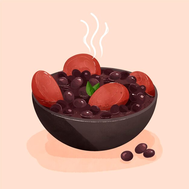 Ilustración acuarela feijoada