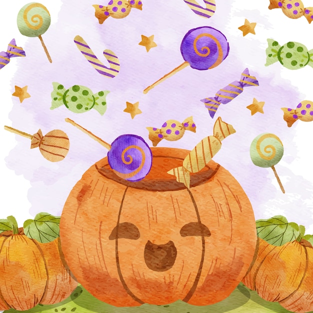 Vector gratuito ilustración acuarela de halloween