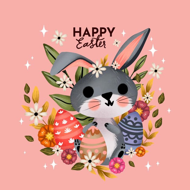 Ilustración acuarela de pascua