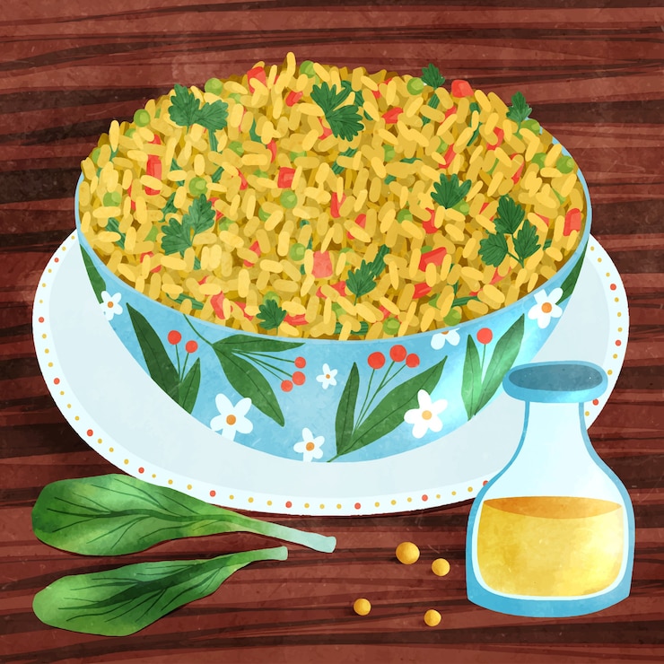 Vector gratuito ilustración acuarela pilaf