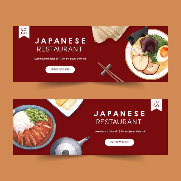 Vector gratuito ilustración acuarela con temática creativa de sushi para pancartas, publicidad y folleto.