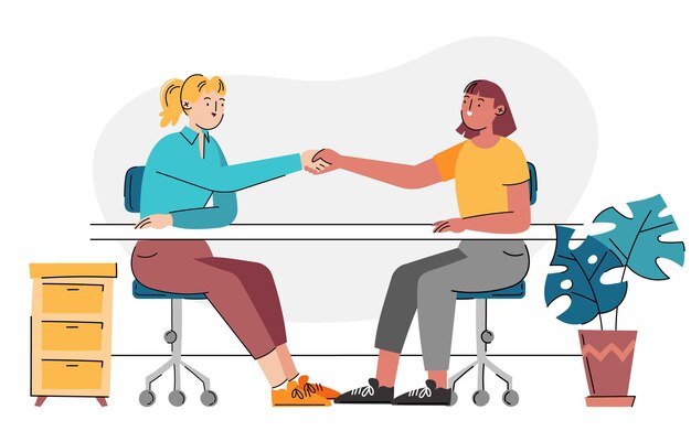 Ilustración de acuerdo comercial dibujado a mano plana