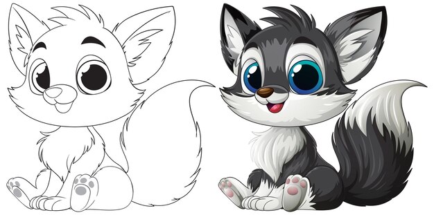 Ilustración del adorable bebé zorro de dibujos animados