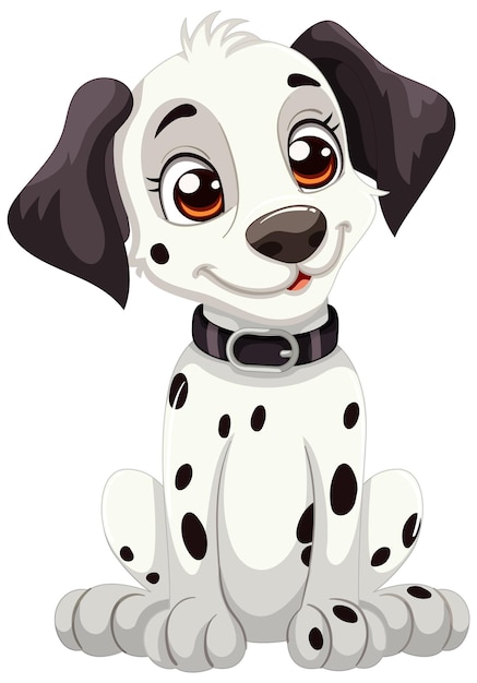 Ilustración de un adorable cachorro dalmático