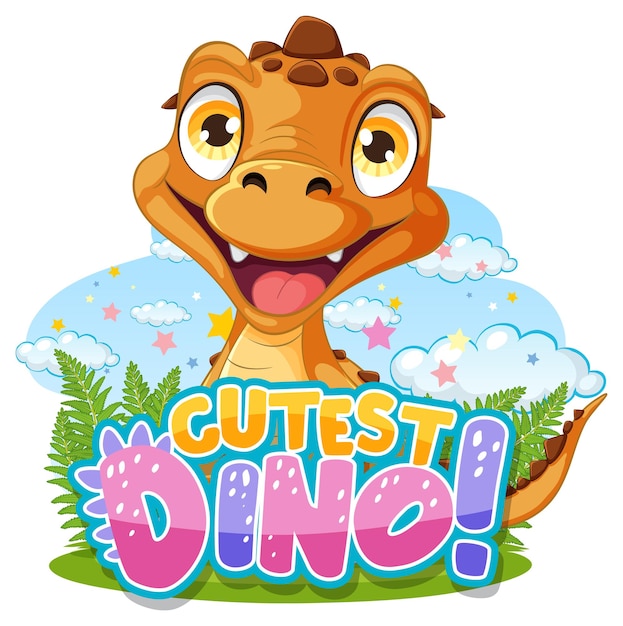 Vector gratuito ilustración adorable de dibujos animados de dinosaurios