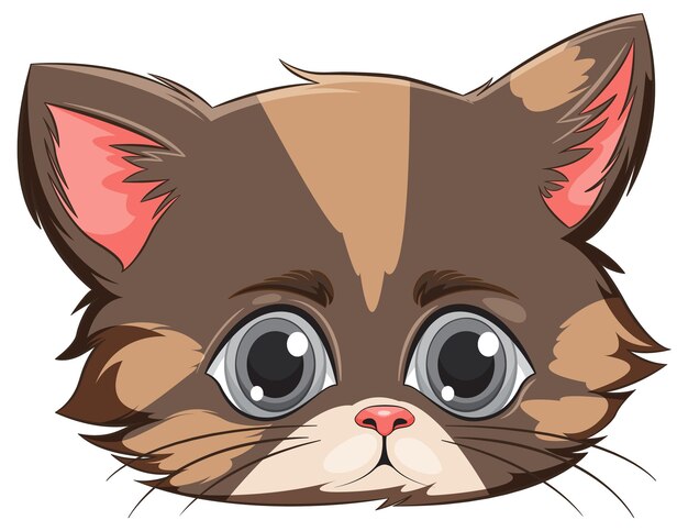 Ilustración del adorable gatito de ojos anchos