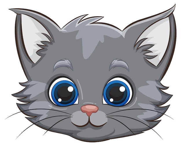 Vector gratuito ilustración del adorable gatito de ojos azules