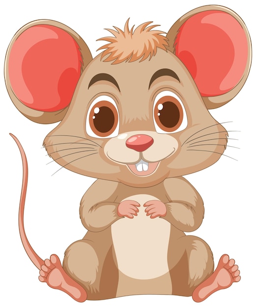 Vector gratuito ilustración adorable del ratón de dibujos animados