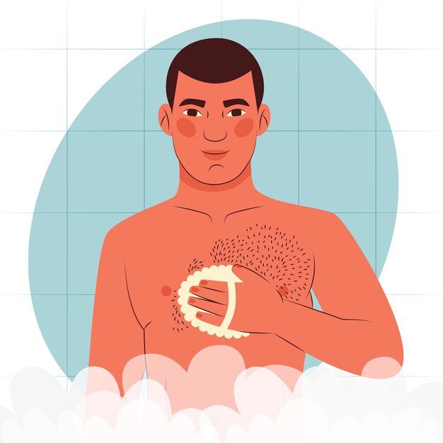 Ilustración de afeitado de hombre dibujado a mano