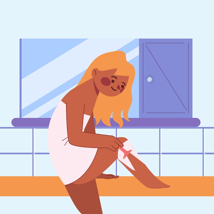 Vector gratuito ilustración de afeitado de mujer dibujada a mano