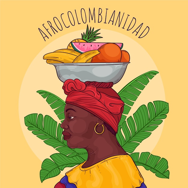 Vector gratuito ilustración de afrocolombianidad dibujada a mano