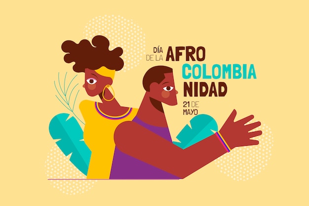 Ilustración de afrocolombianidad plana