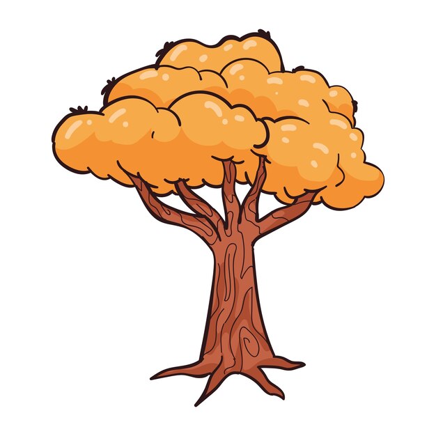 Ilustración aislada del árbol de la naturaleza de otoño