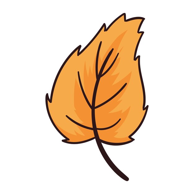Ilustración aislada de la hoja natural del otoño