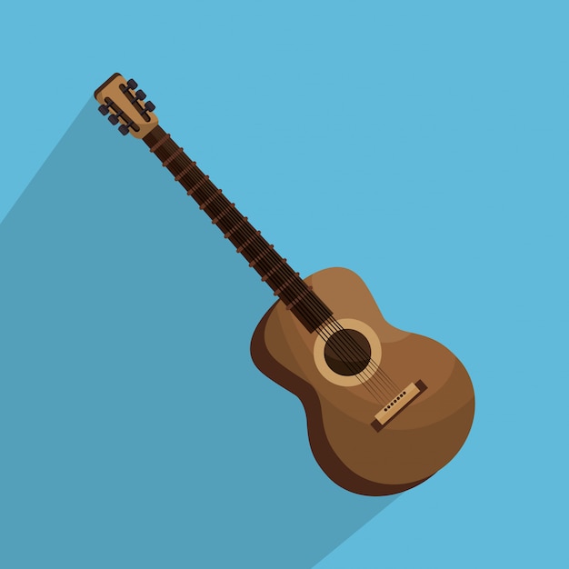 Ilustración aislada del instrumento de guitarra